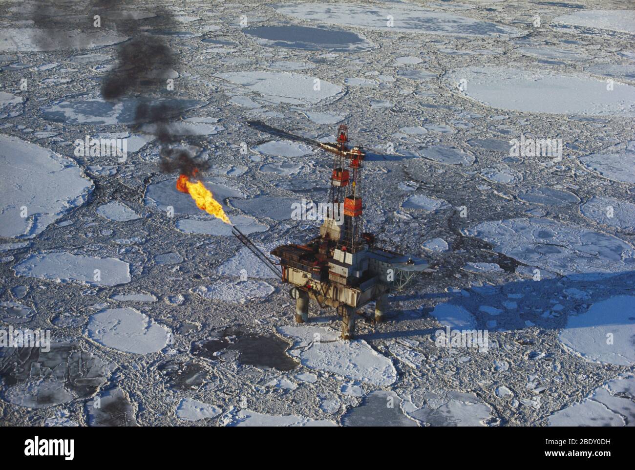 Piattaforma di perforazione offshore, Alaska Foto Stock