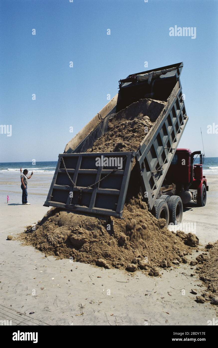 Spiaggia Renourishment Foto Stock