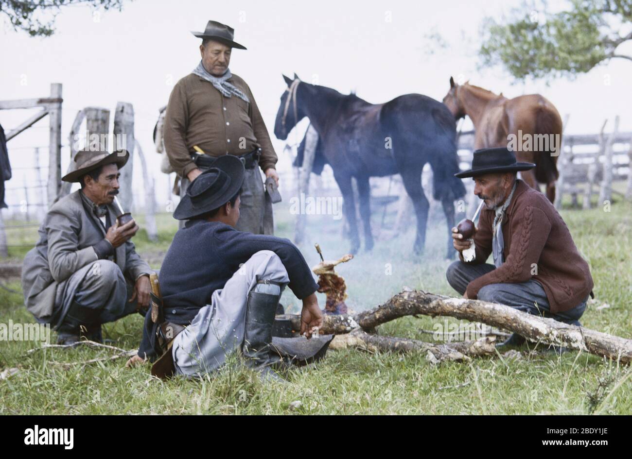 Gauchos pranzo, Uruguay Foto Stock