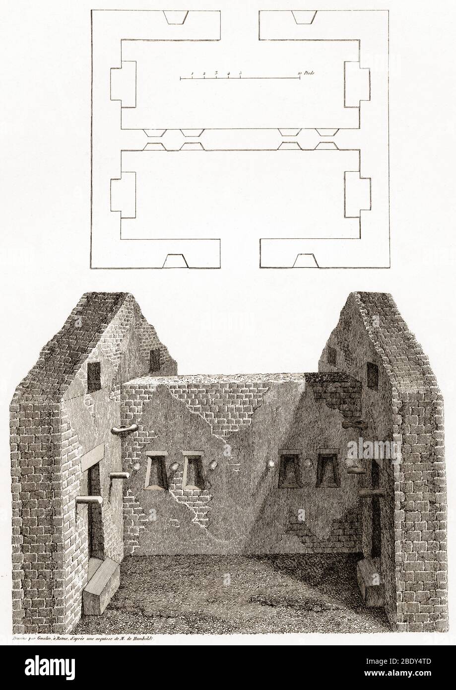 Interno della Casa Inca, Ingapirca Foto Stock