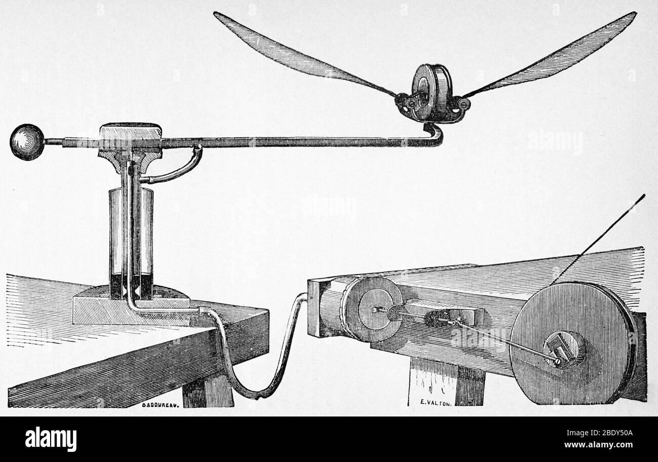 Volo per insetti, strumento di Marey, 1874 Foto Stock