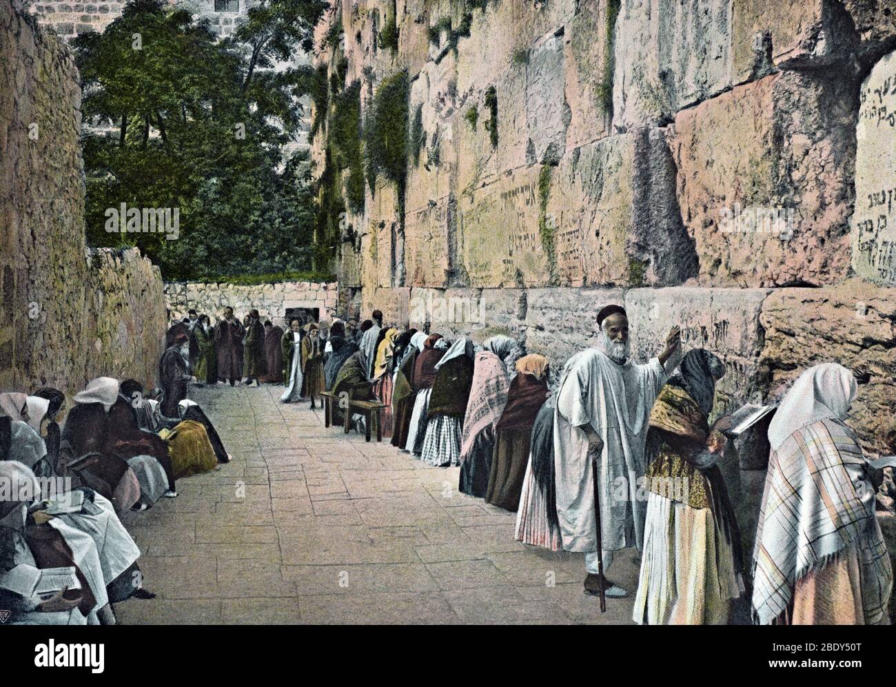 Muro di pianto, Gerusalemme, 1890 Foto Stock
