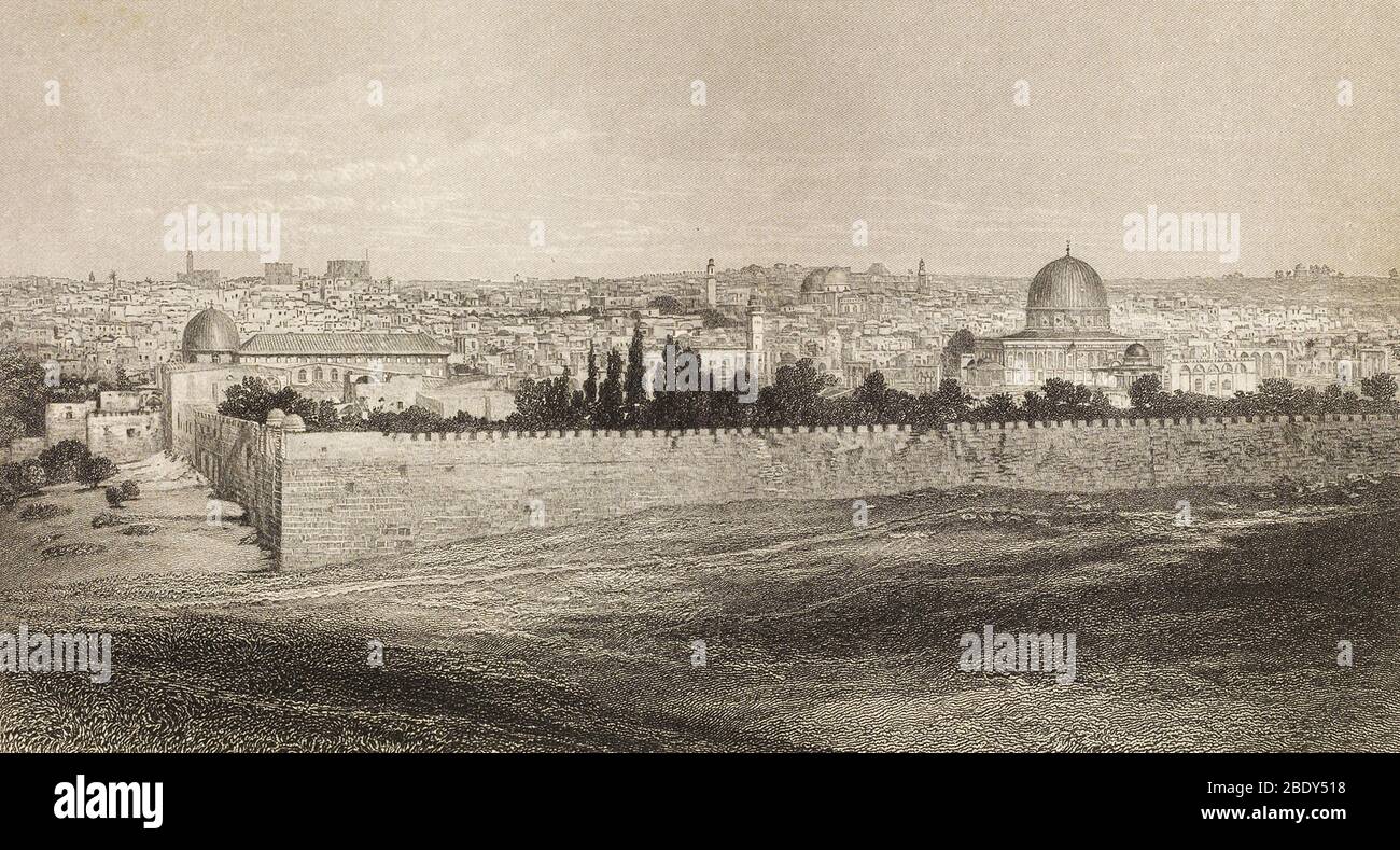 Moschea di Omar, Gerusalemme, 1844 Foto Stock