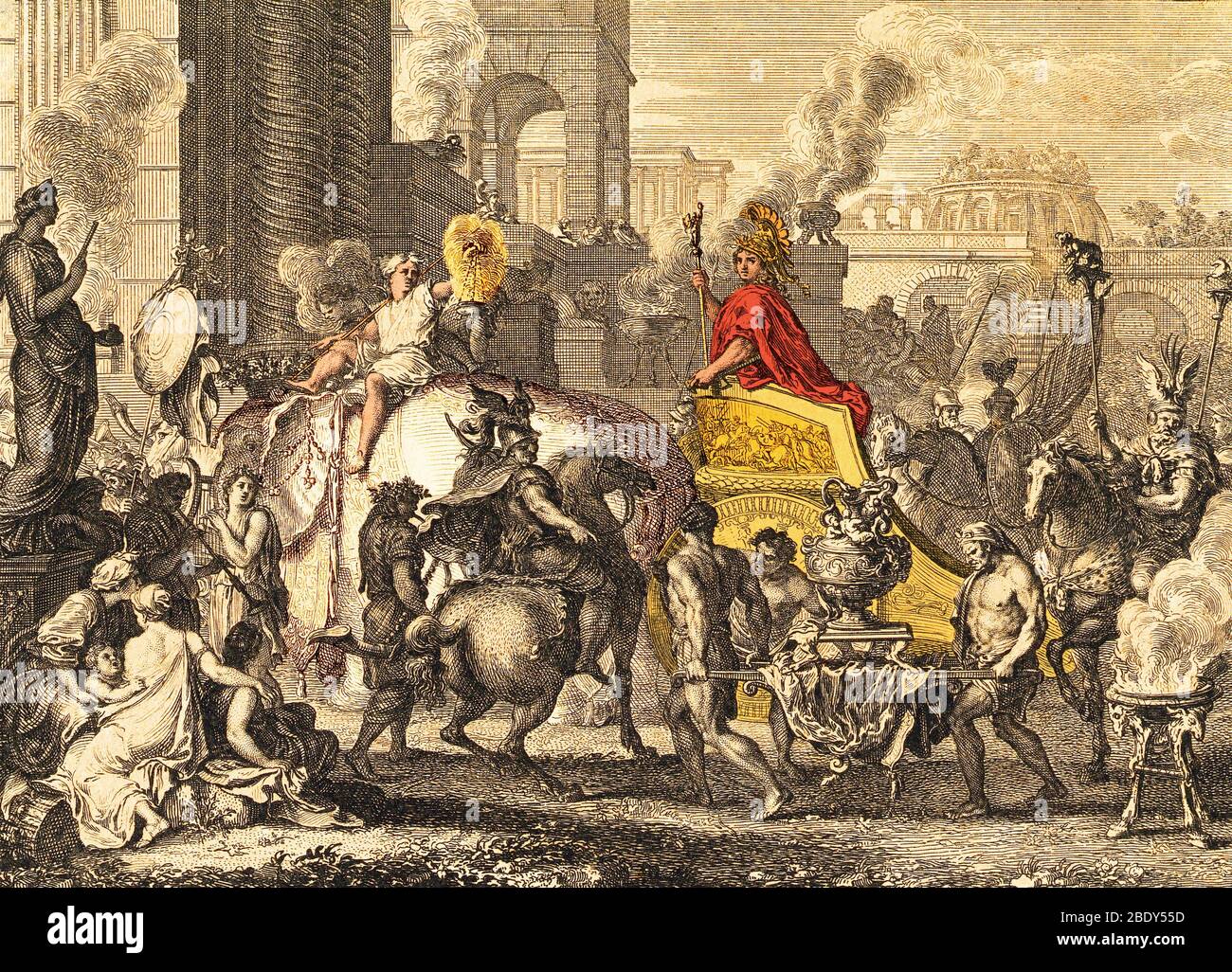 Alessandro il Grande entrante in Bablyon, 331 a.C. Foto Stock
