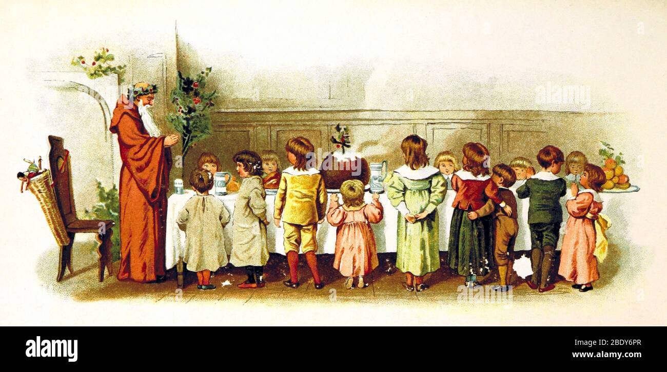 Babbo Natale e Bambini, 1894 Foto Stock