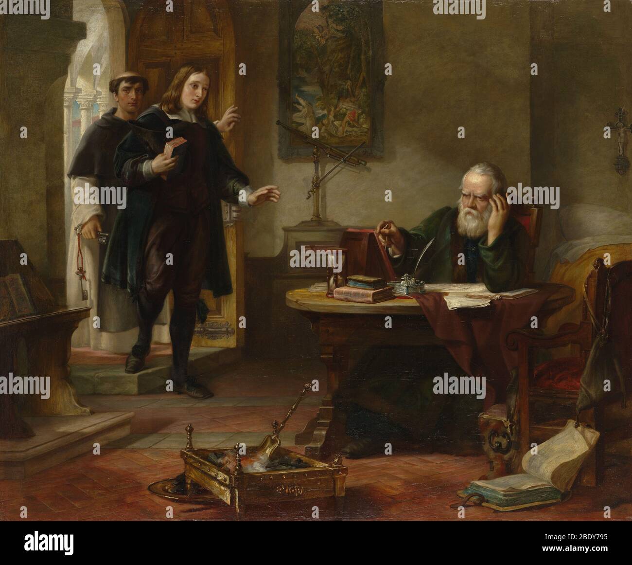 John Milton in visita imprigionato Galileo Foto Stock