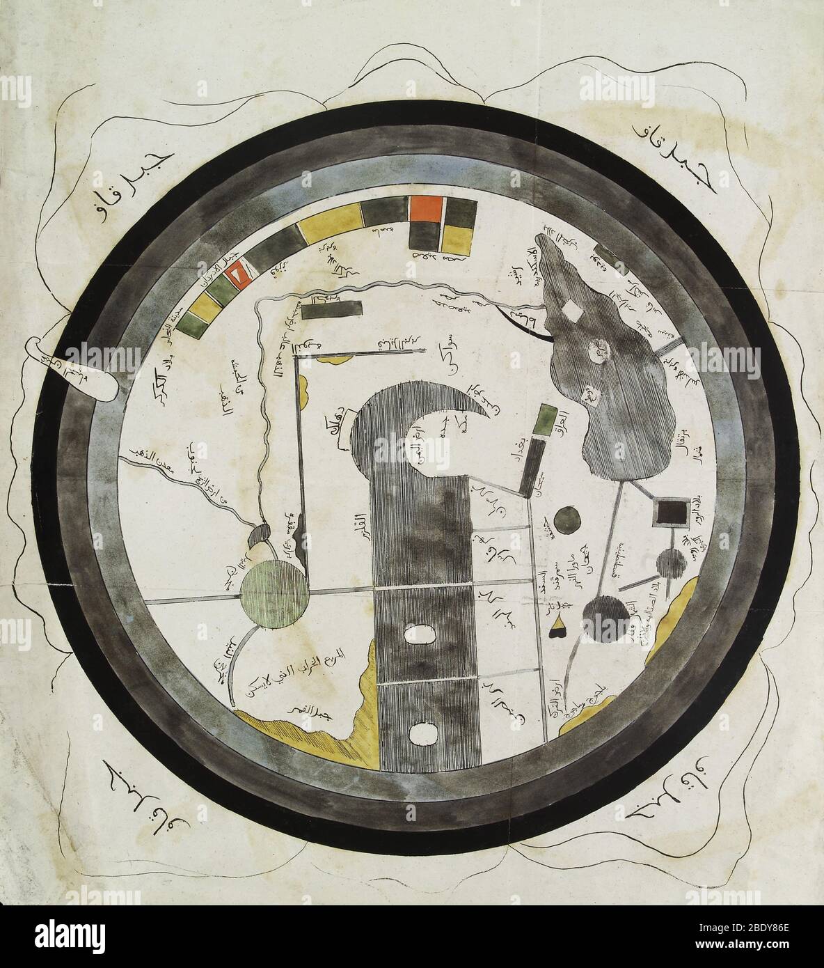 Mappa del mondo islamico, 10 ° secolo Foto Stock