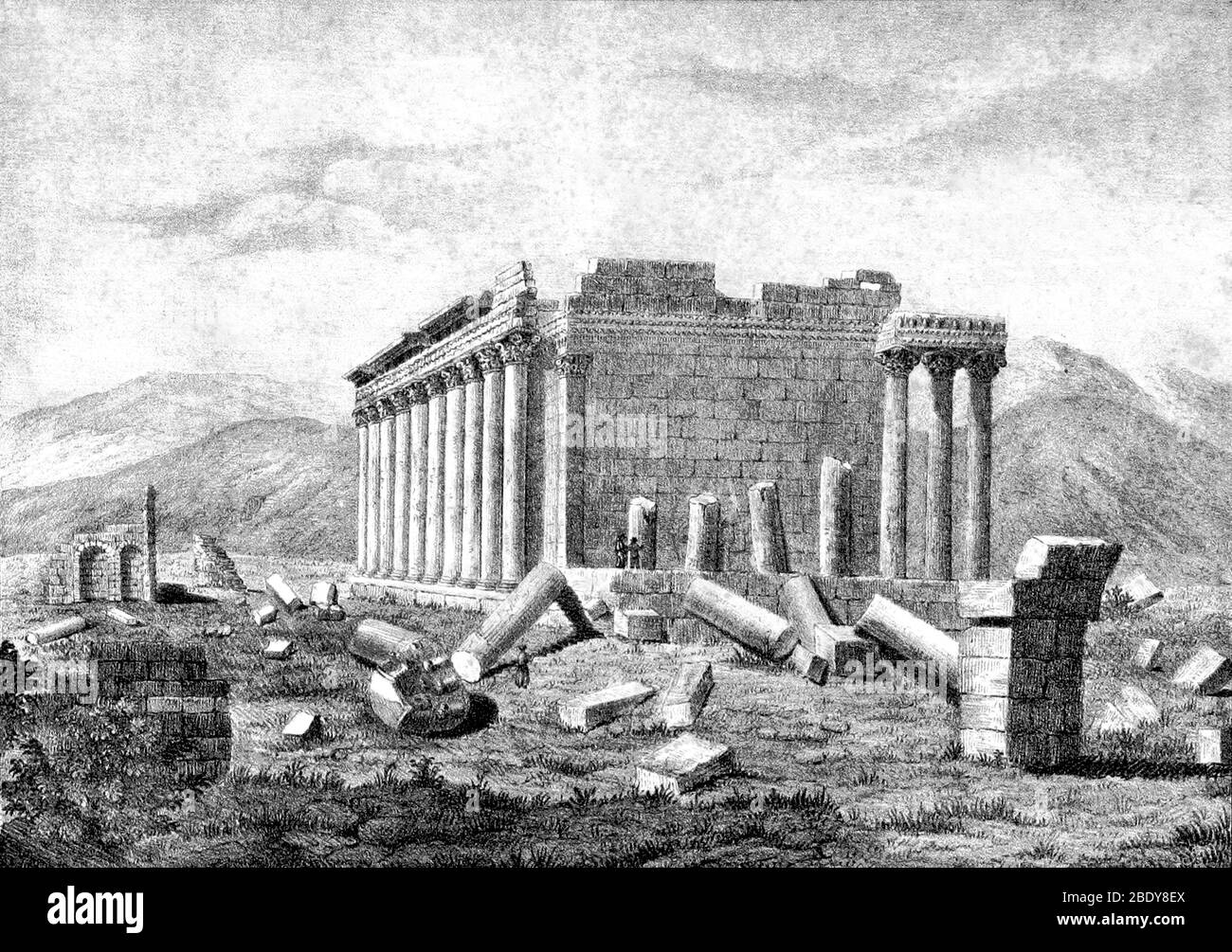 Baalbek AKA Heliopolis, 1845 Foto Stock
