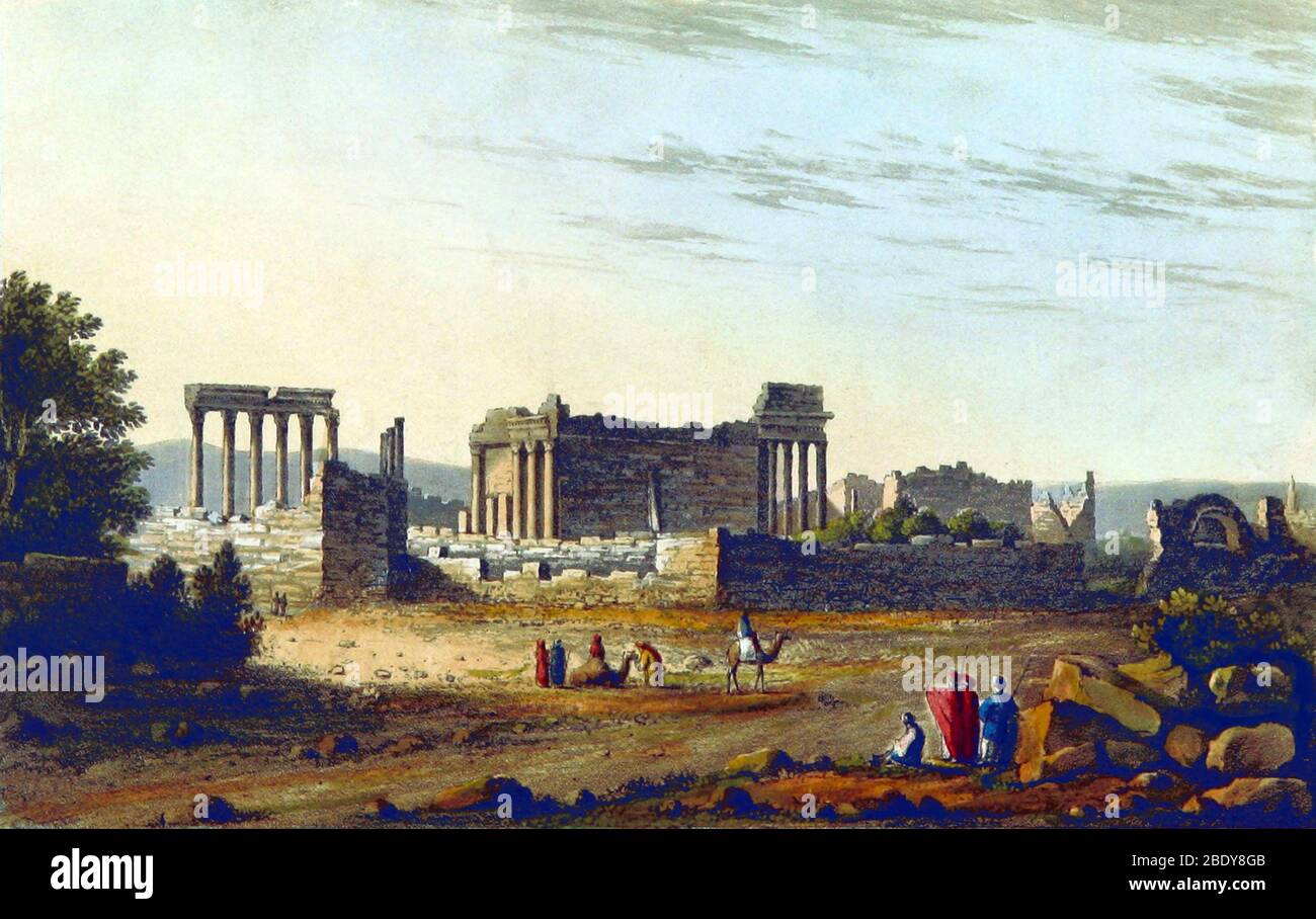 Baalbek AKA Heliopolis, 1835 Foto Stock