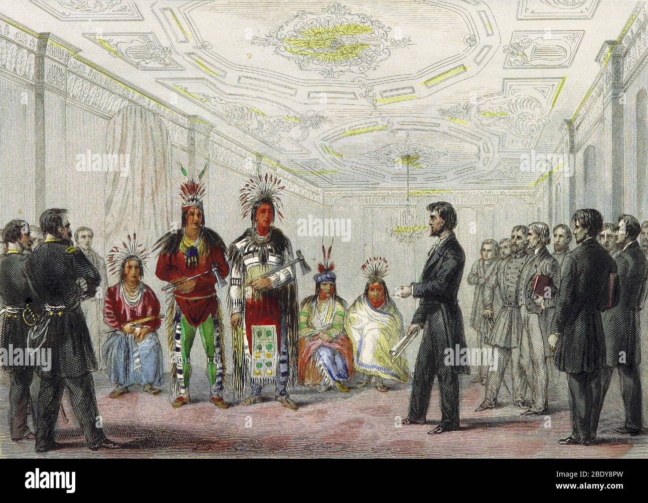 Lincoln e Chiefs indiani d'America, 1863 Foto Stock