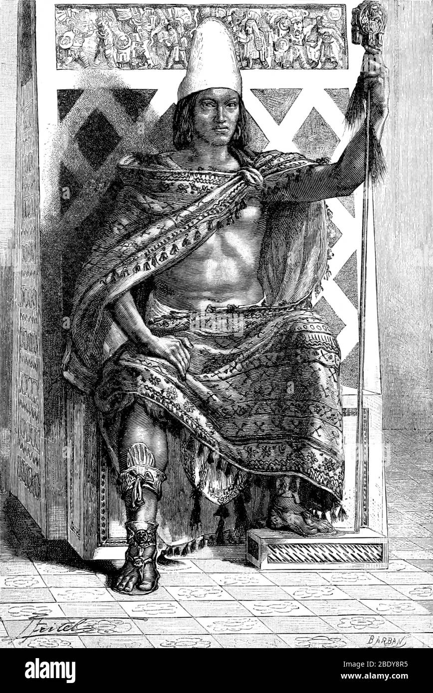 Moctezuma II, Ninth Tlatoani, Righello azteco Foto Stock