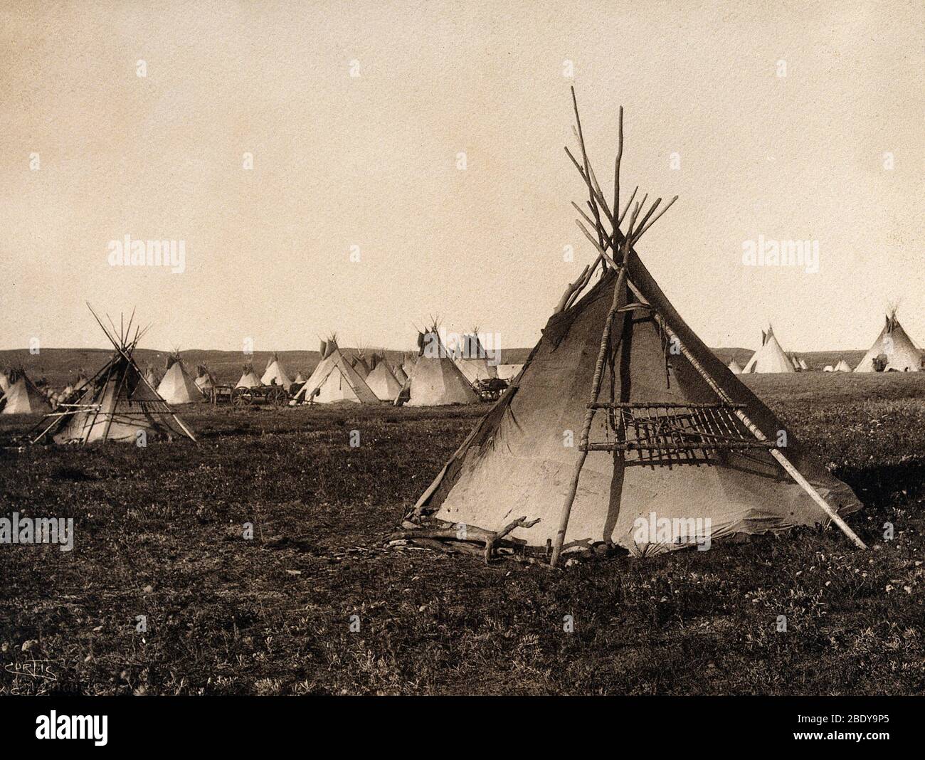Peigan Indian Tipis, 1900 Foto Stock