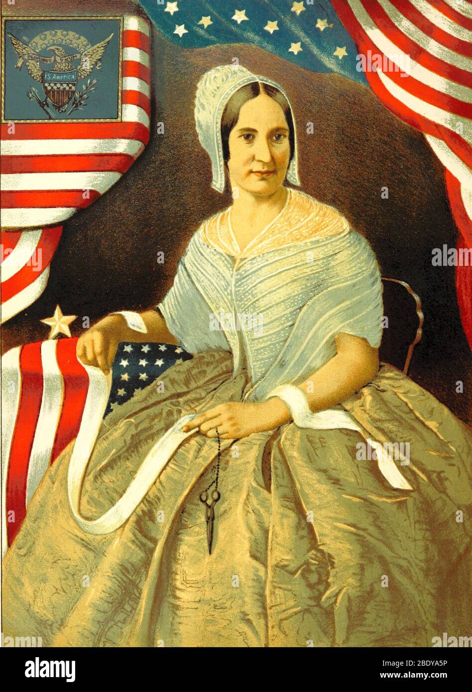 Betsy Ross, bandiera americana contributore di Design Foto Stock