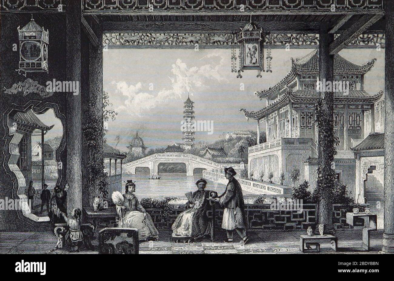 Mandarin Garden Pavilion, Cina, 19 ° secolo Foto Stock