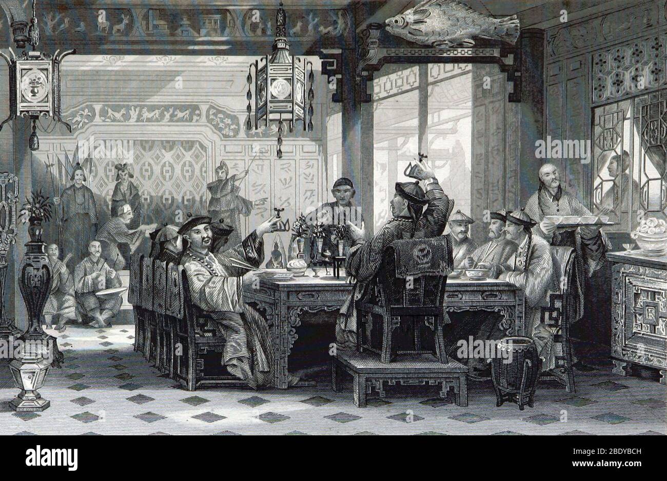 Festa Mandarin, Cina, 19 ° secolo Foto Stock