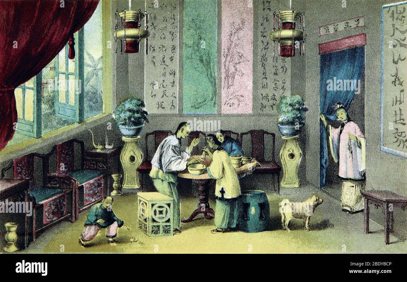 Mandarin Home, Cina, 1849 Foto Stock
