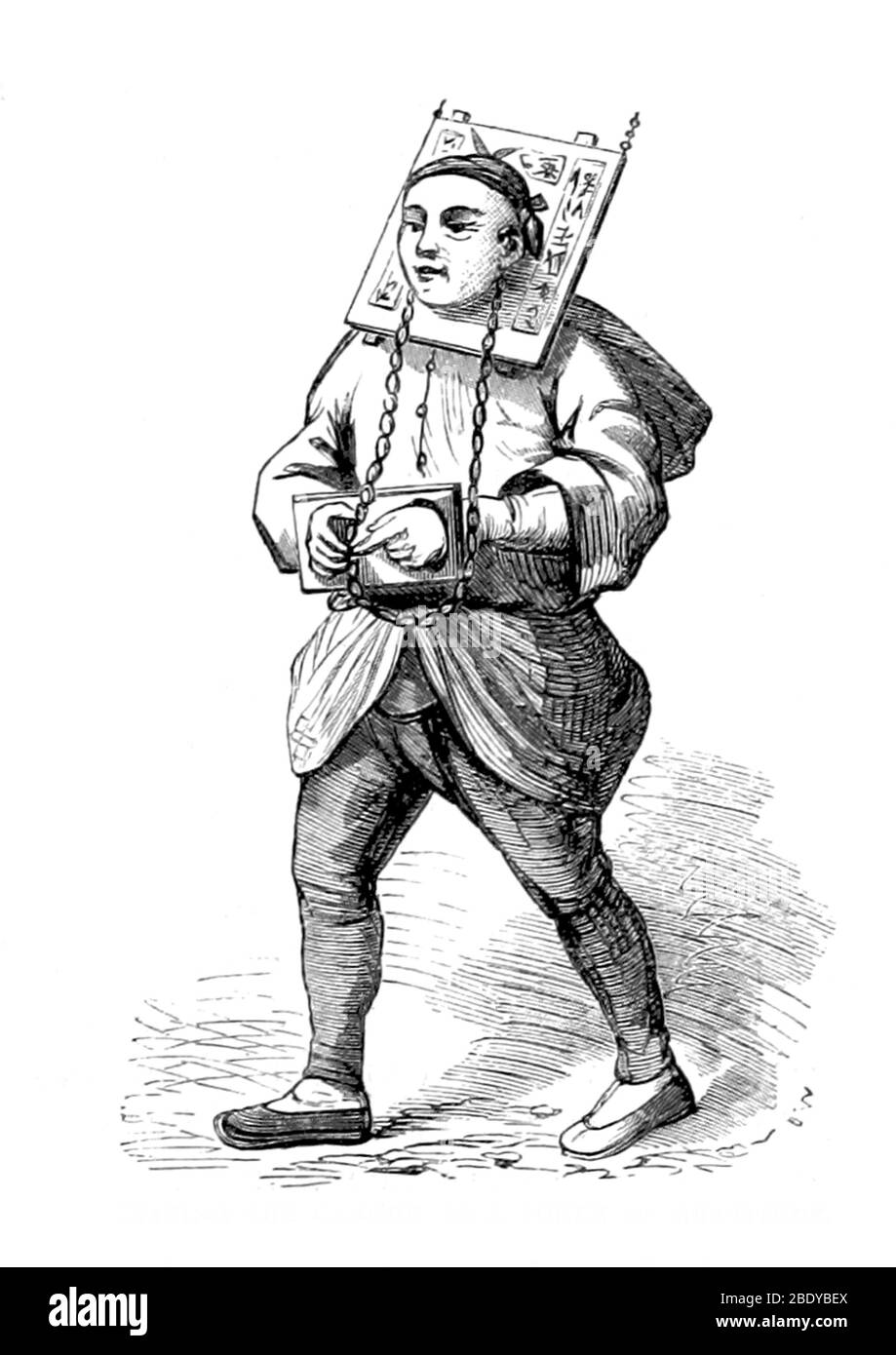 Cangue cinese, 1867 Foto Stock