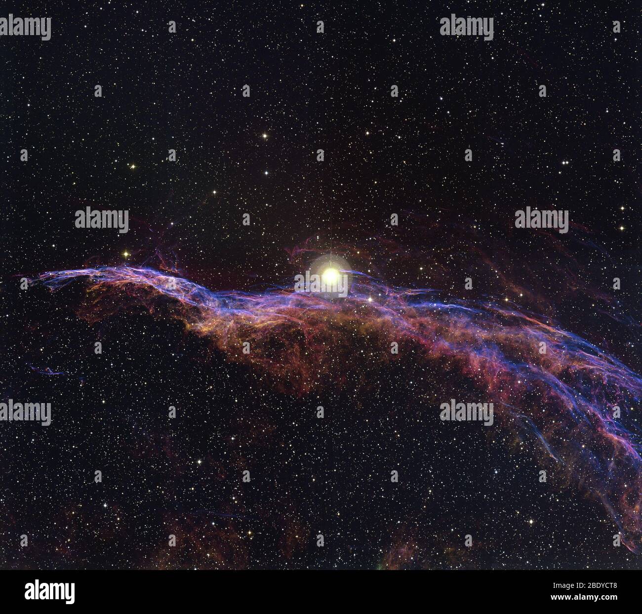 Velo nebulosa NGC 6960, Supernova residuo Foto Stock