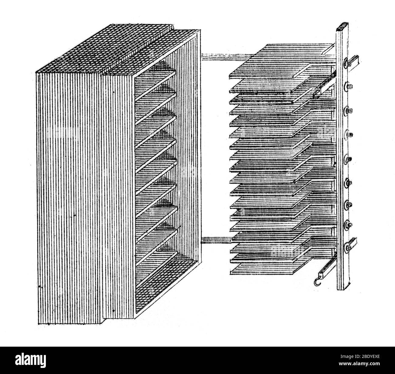 Grande batteria Voltaic, Istituto reale, 1809 Foto Stock