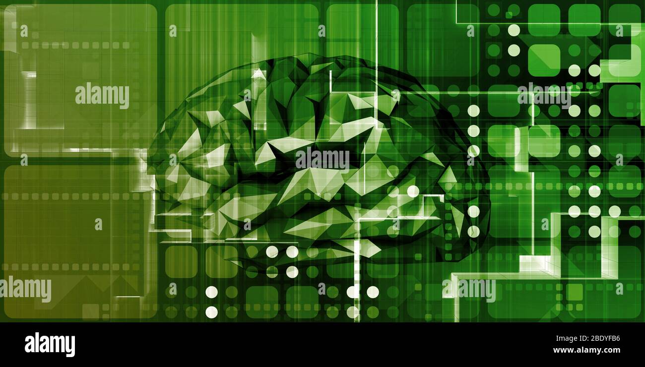 Tecnologia del cervello per la scienza astratta sfondo digitale Foto Stock