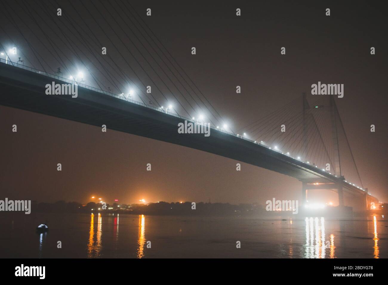 Il cavo più lungo dell'india è rimasto il ponte - Vidyasagar Setu, Kolkata Foto Stock