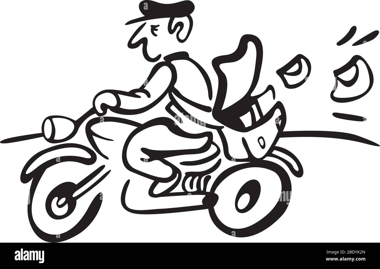Portalettere su un motociclo Illustrazione Vettoriale