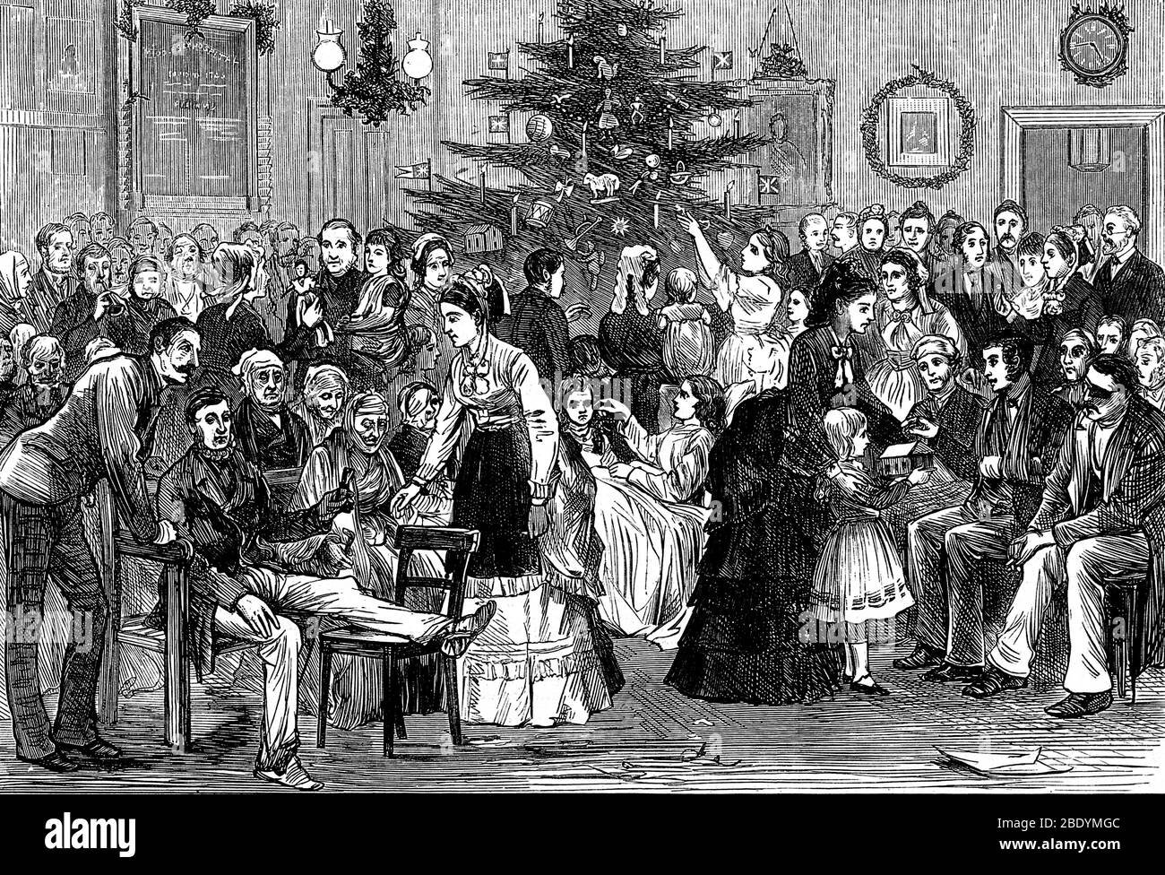 Natale al Middlesex Hospital, 1874 Foto Stock