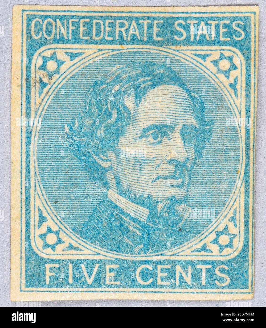 Jefferson Davis, Confederate Poster Stamp Foto Stock