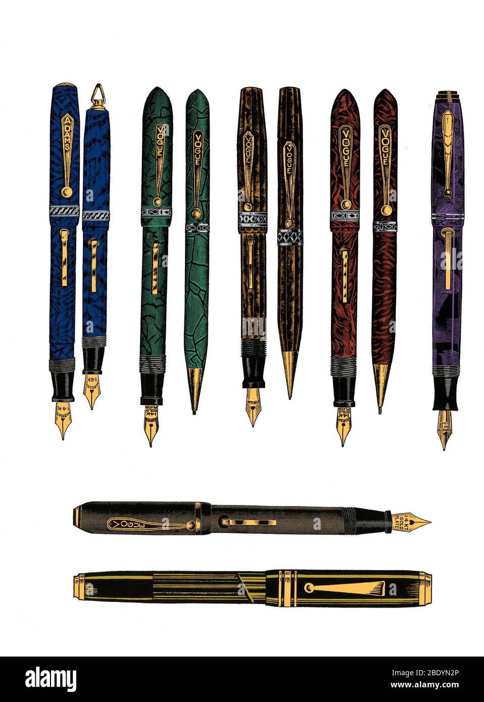 Penne stilografiche Foto Stock