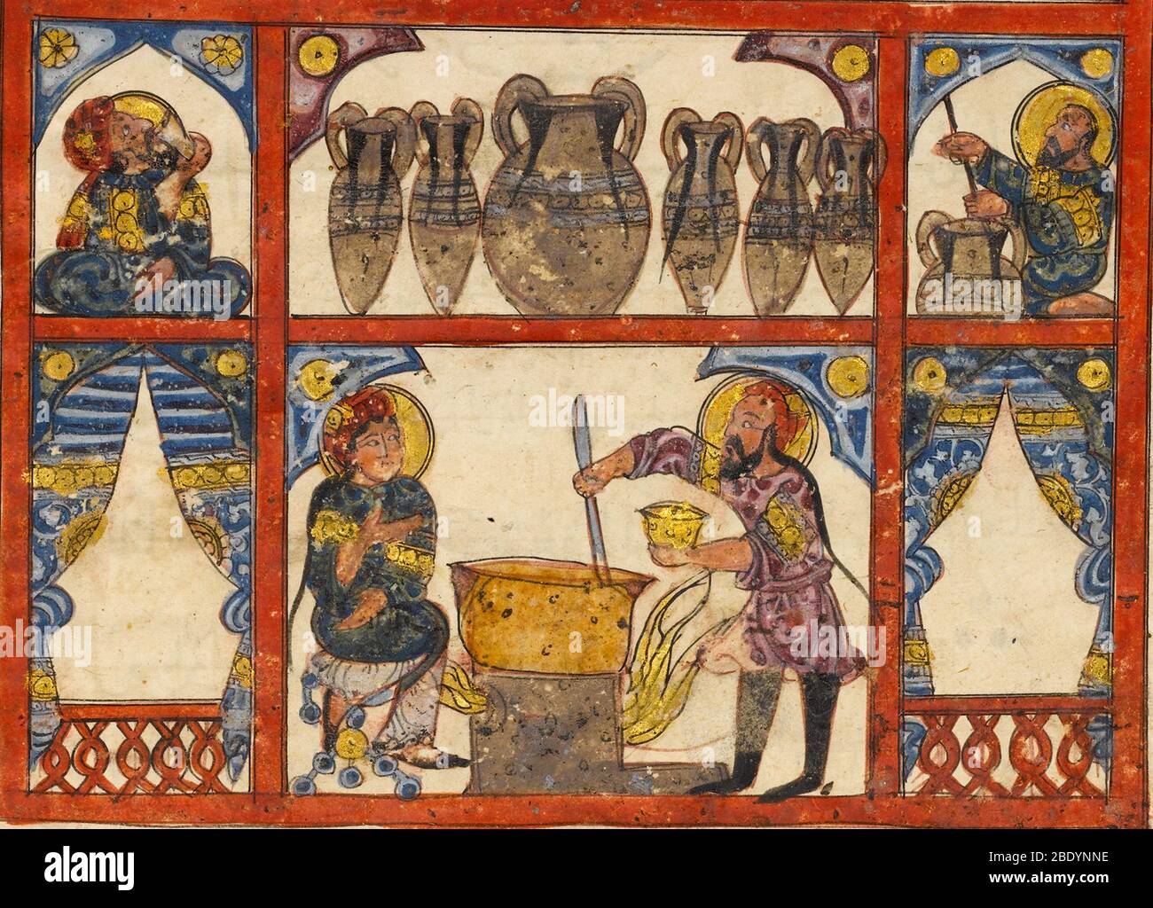 Dioscorides, preparazione Medicina dal Miele, 13 ° secolo Foto Stock