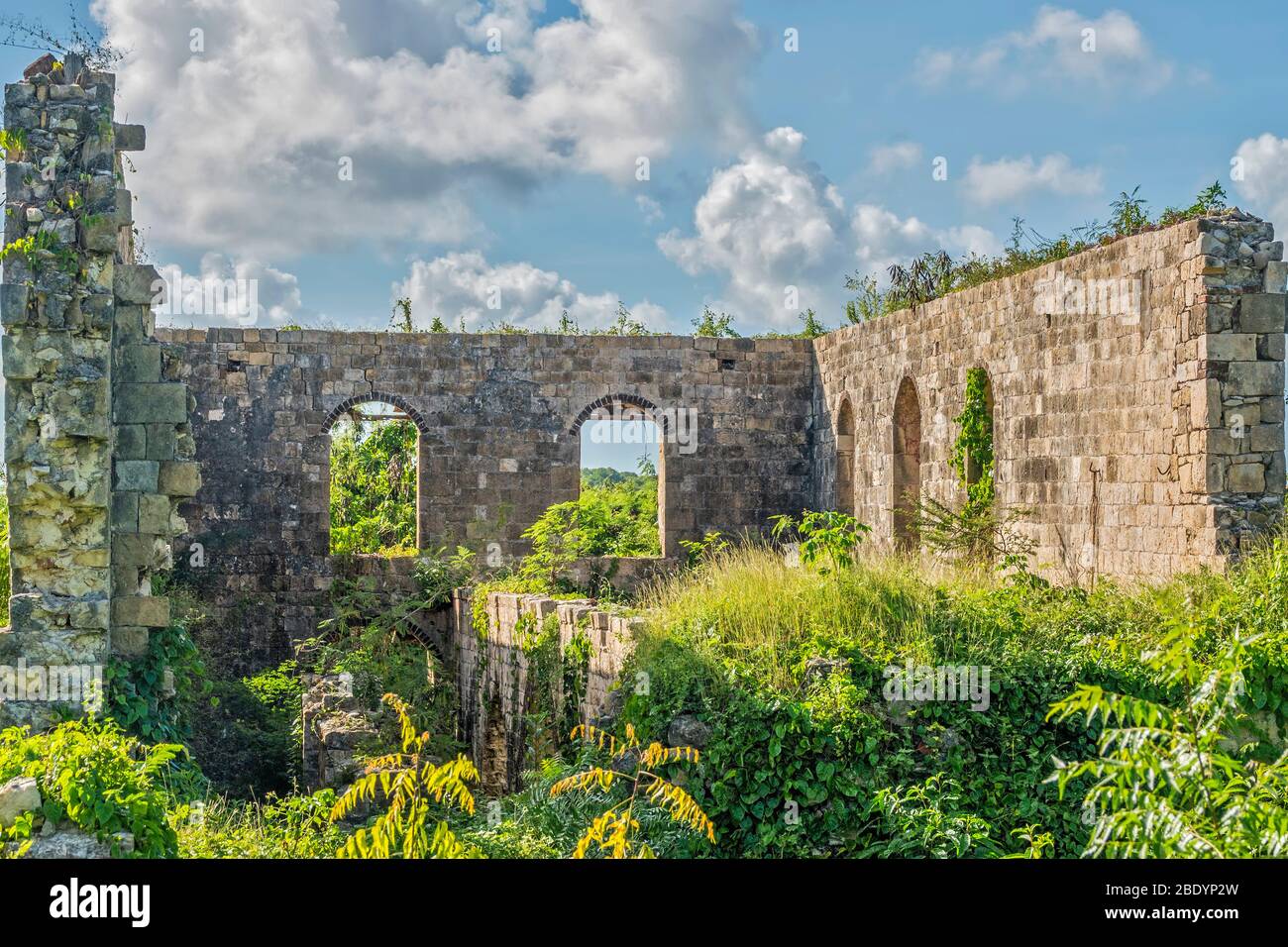 Edifici coltivati, Betty's Hope Sugar Mill, Antigua, Indie Occidentali Foto Stock