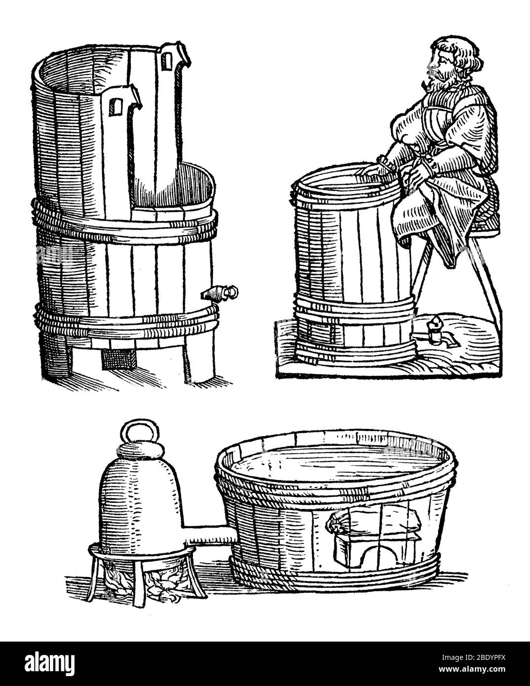 Balneologia, bagni di bonifica, 1547 Foto Stock