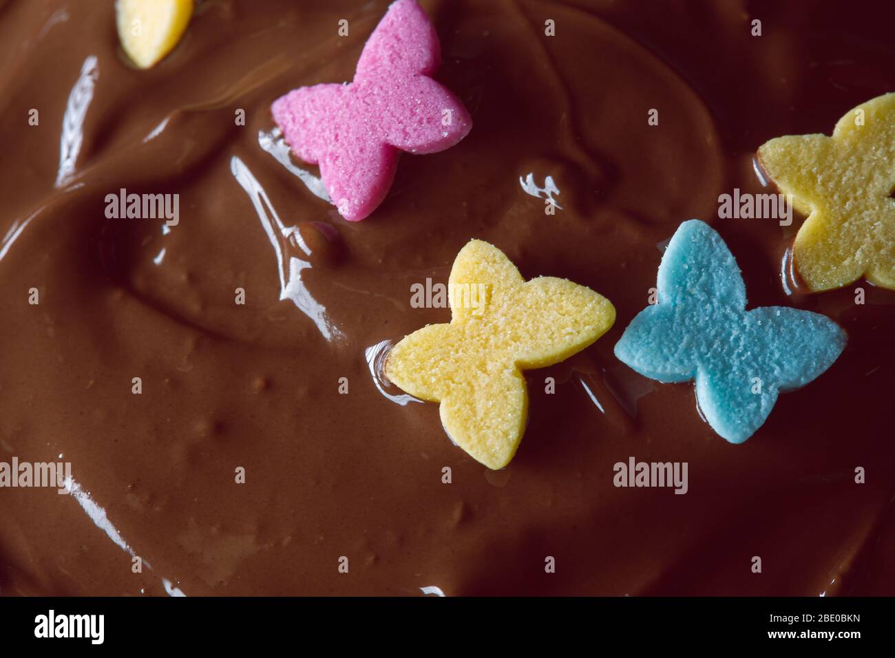 Torta di Celebrazione al cioccolato con crema di farfalle rosa – FOODPIX  Foto stock - Alamy