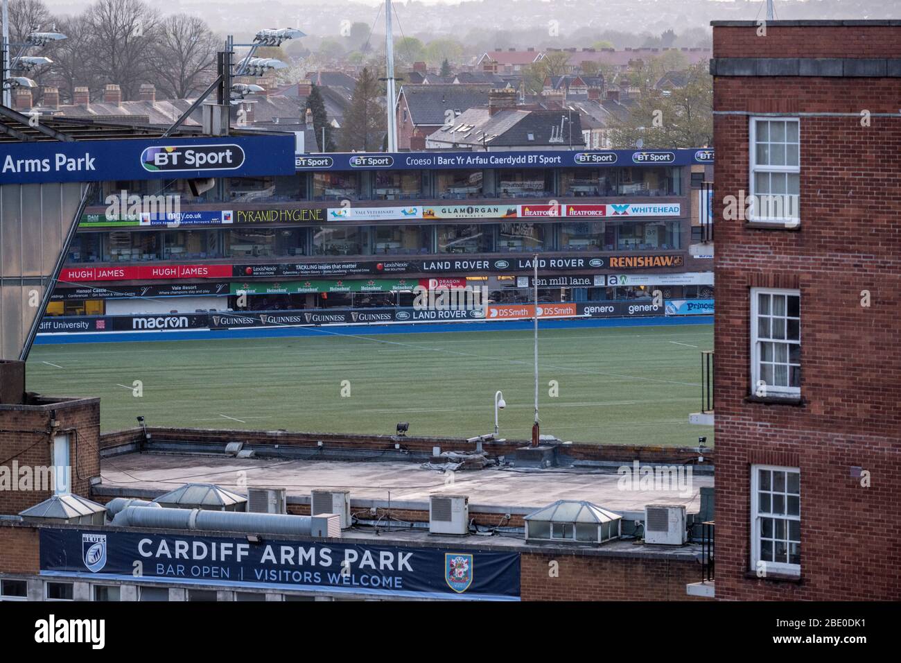 Una visione generale del Cardiff Arms Park a Cardiff, Galles, Regno Unito. Foto Stock