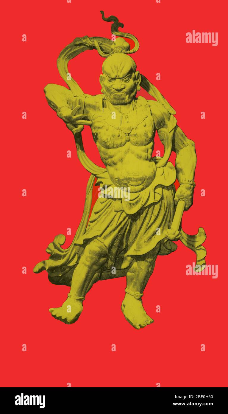 Tutore Ni-o, di Unkei Kaikei, Grande porta Sud, Todai-ji, Nara, Giappone, 1203 d.C. secondo la tradizione Mahayana, i Guardiani Ni-o sono manifestazioni del Bodhisattva Vajra-pani. In tempi antichi, erano le guardie del corpo personali del Buddha storico. Oggi, le statue dei Guardiani del NIO possono essere trovate difendendo i templi buddisti dai ladri e dagli spiriti malvagi. Foto Stock Tutore Ni-o, di Unkei Kaikei, Grande porta Sud, Todai-ji, Nara, Giappone, 1203 d.C. secondo la tradizione Mahayana, i Guardiani Ni-o sono manifestazioni del Bodhisattva Vajra-pani. In tempi antichi, erano le guardie del corpo personali del Buddha storico. Oggi, le statue dei Guardiani del NIO possono essere trovate difendendo i templi buddisti dai ladri e dagli spiriti malvagi. Foto Stock