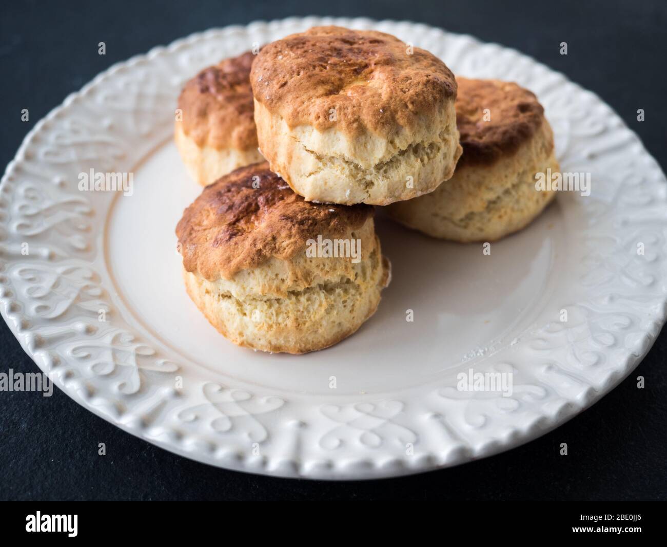 Focaccine fatte in casa appena sfornate. Primo piano Foto Stock