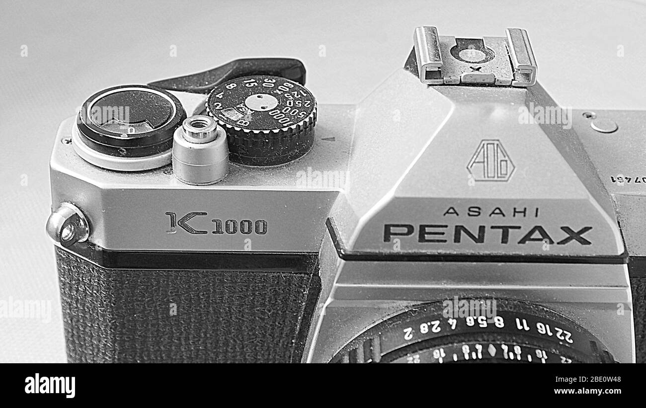 Pentax K1000, una classica cinepresa per fotografi principianti negli anni '70 Foto Stock