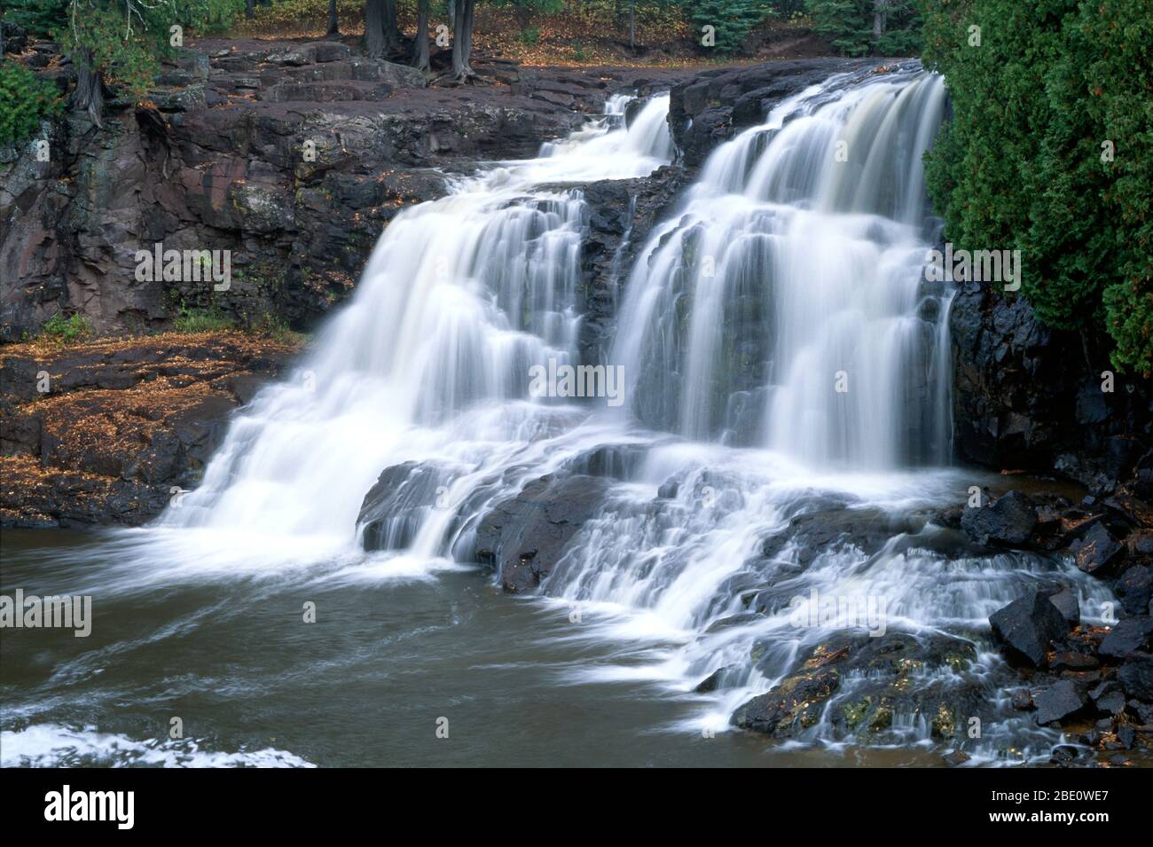 Upper Falls, Gooseberry Falls state Park, Minnesota Foto Stock