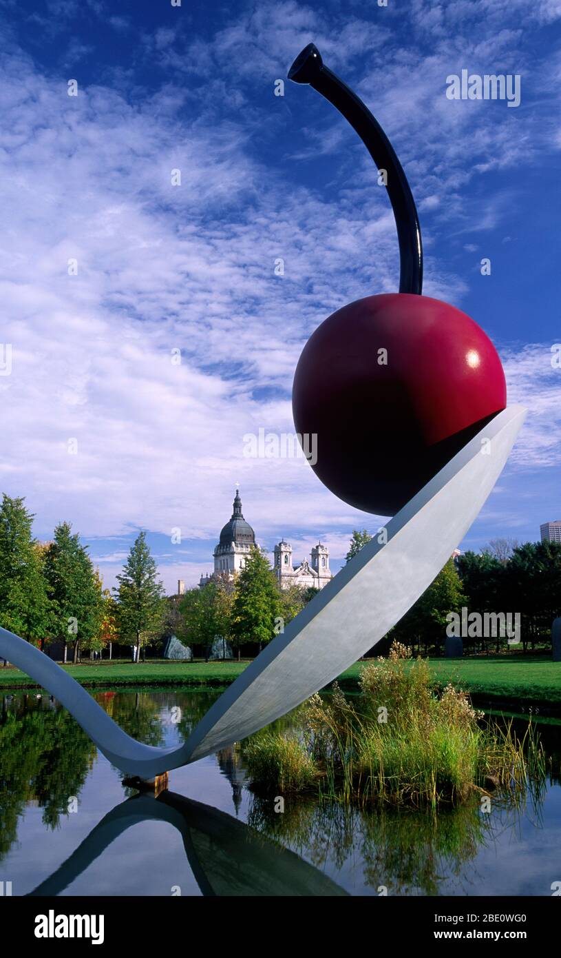 Spoonbridge & Cherry, Minneapolis Sculpture Garden, Minneapolis, Minnesota Foto Stock