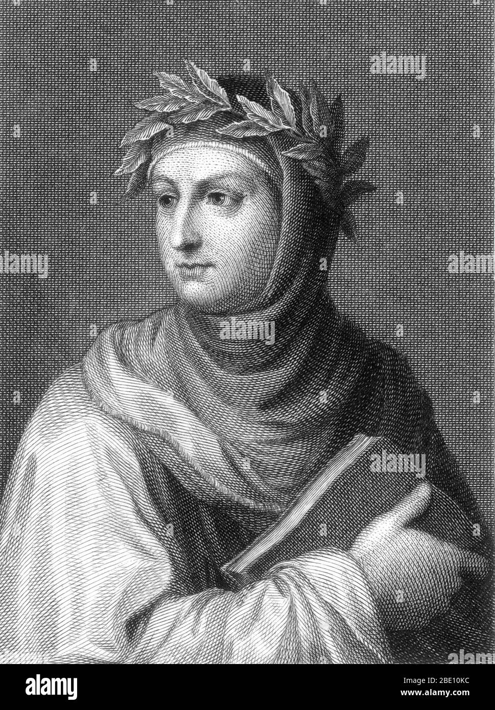 Giovanni Boccaccio (1313 – 21 dicembre 1375) è stato uno scrittore, poeta, corrispondente di Petrarca e importante umanista rinascimentale. Era figlio di un mercante fiorentino, Boccaccino di Chellino, e di una donna sconosciuta; probabilmente nacque dal matrimonio. Boccaccio scrisse una serie di opere di rilievo, tra cui il Decameron e le famose Donne. Come poeta che scrisse nel volgare italiano, Boccaccio è particolarmente noto per il suo dialogo realistico, che differiva da quello dei suoi contemporanei, scrittori medievali che solitamente seguivano modelli formulaici di carattere e trama. I suoi ultimi anni Foto Stock