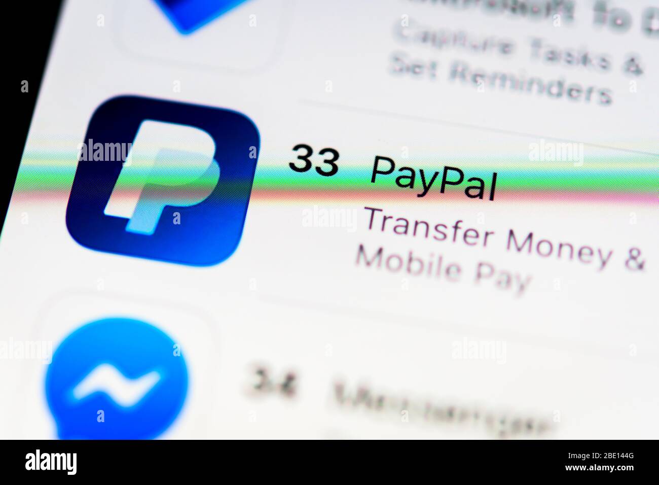 App PayPal nell'Apple App Store, online banking, icona app, dettagli, formato completo Foto Stock