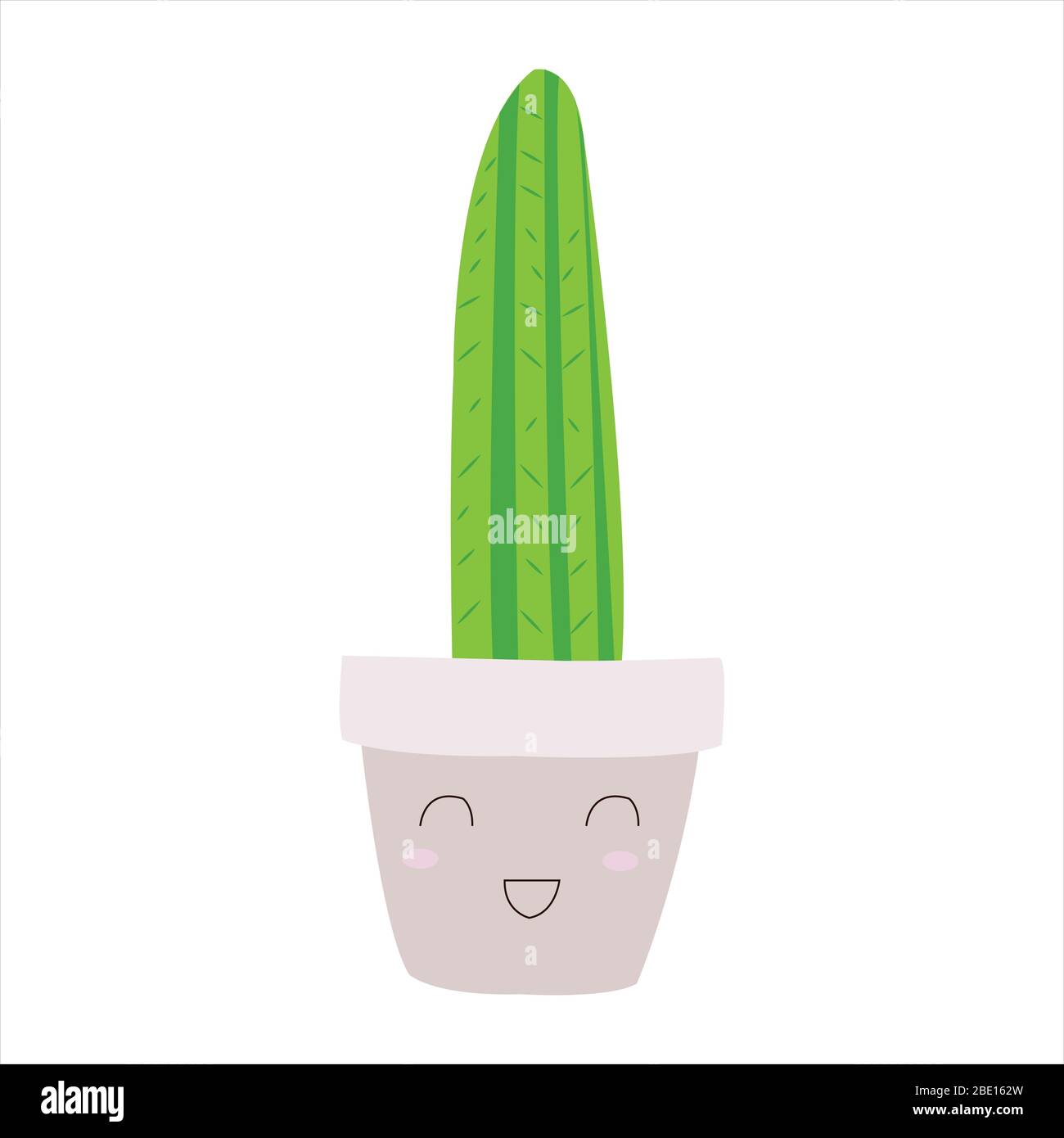 Cute cactus succulente clip art illustrazione botanica cartone animato Illustrazione Vettoriale