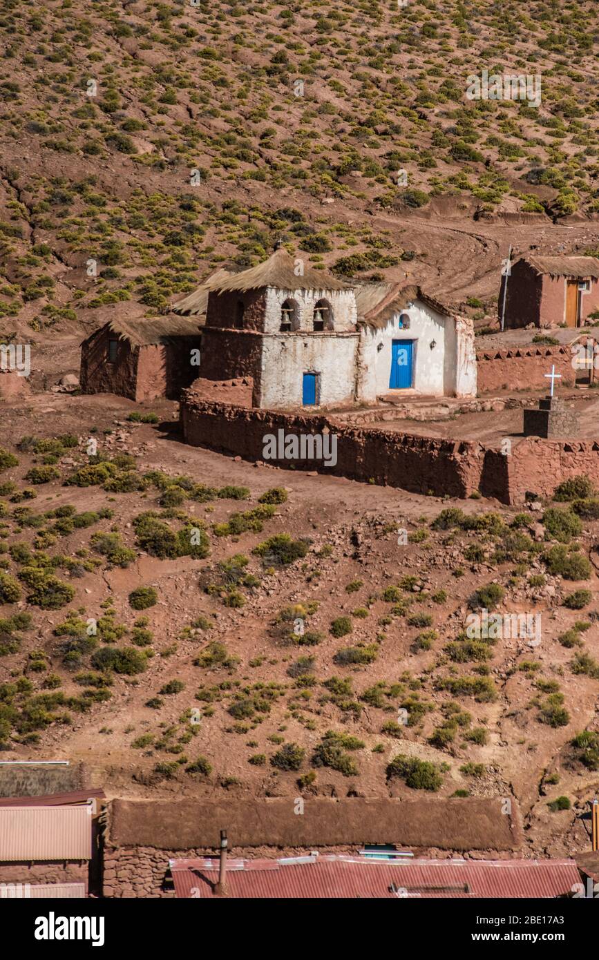 Machuca, piccola città nel deserto di Atacama, Cile Foto Stock