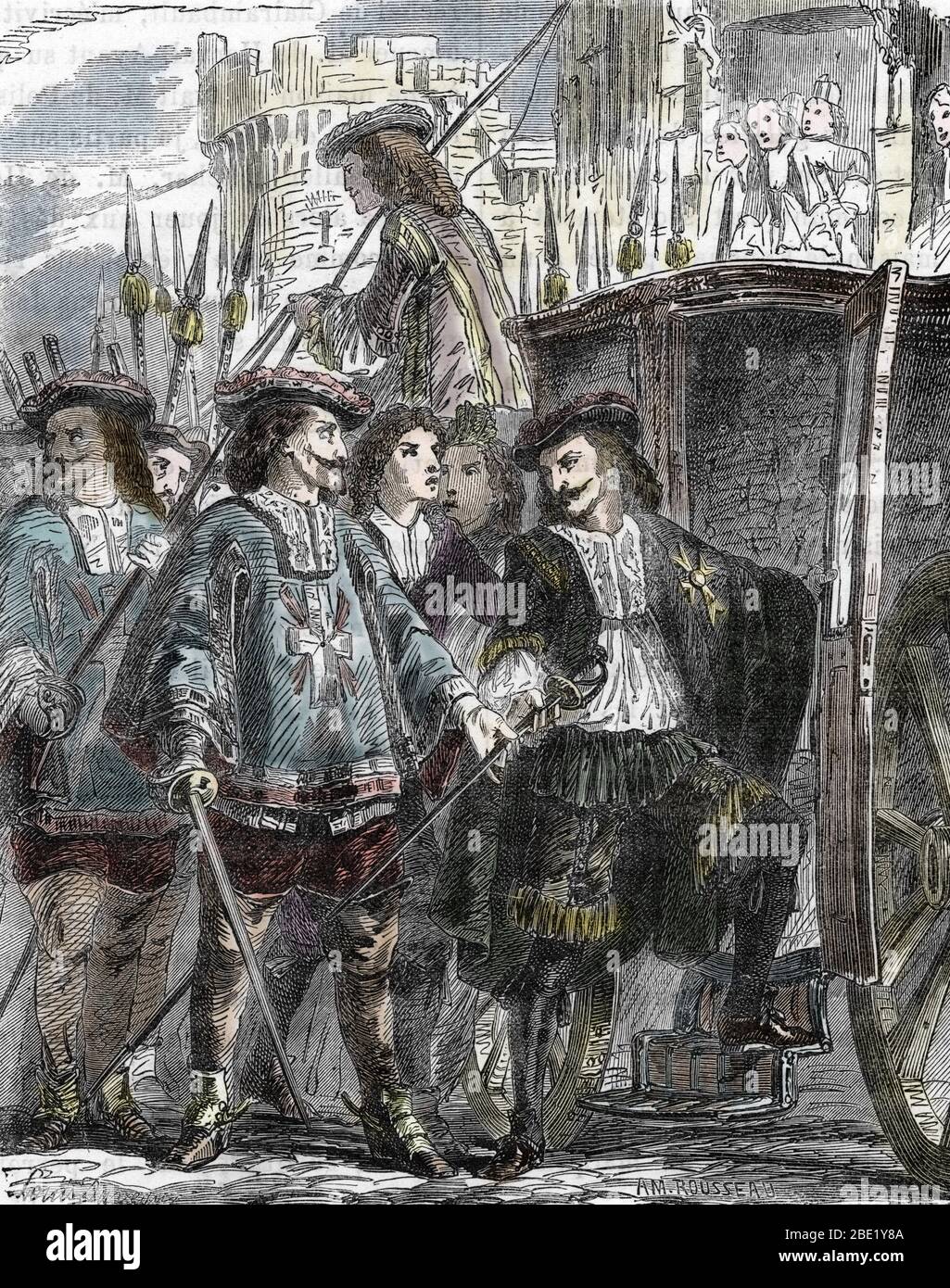 "L'Arrestation de Nicolas Fouquet (1615-1680) par Charles de Batz-Castelmore, comte d'Artagnan (1611-1673) a Nantes, 5/09/1661" (Soprintendente della fin Foto Stock