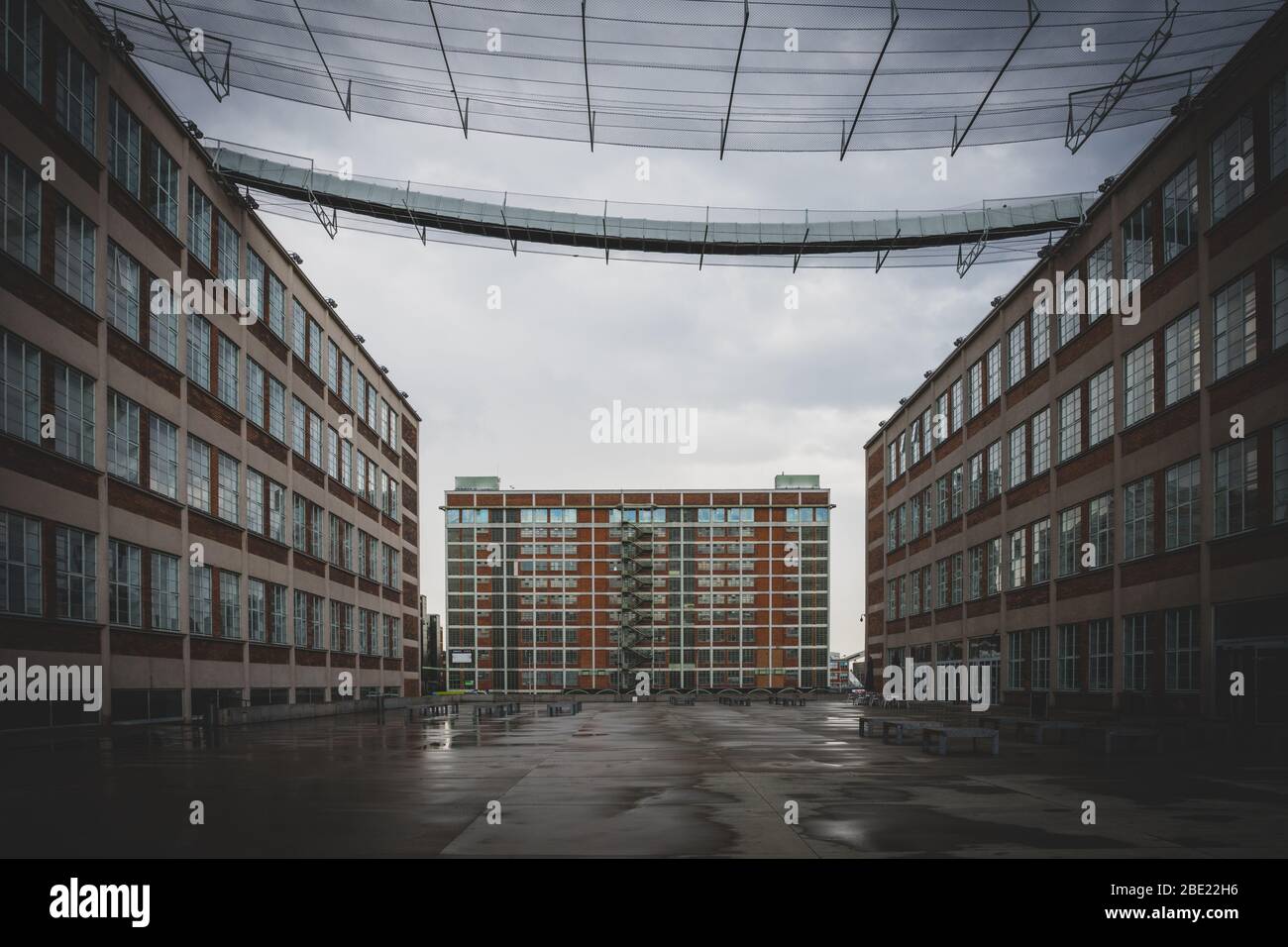 Zlin, uffici amministrativi della fabbrica di Bata Foto Stock