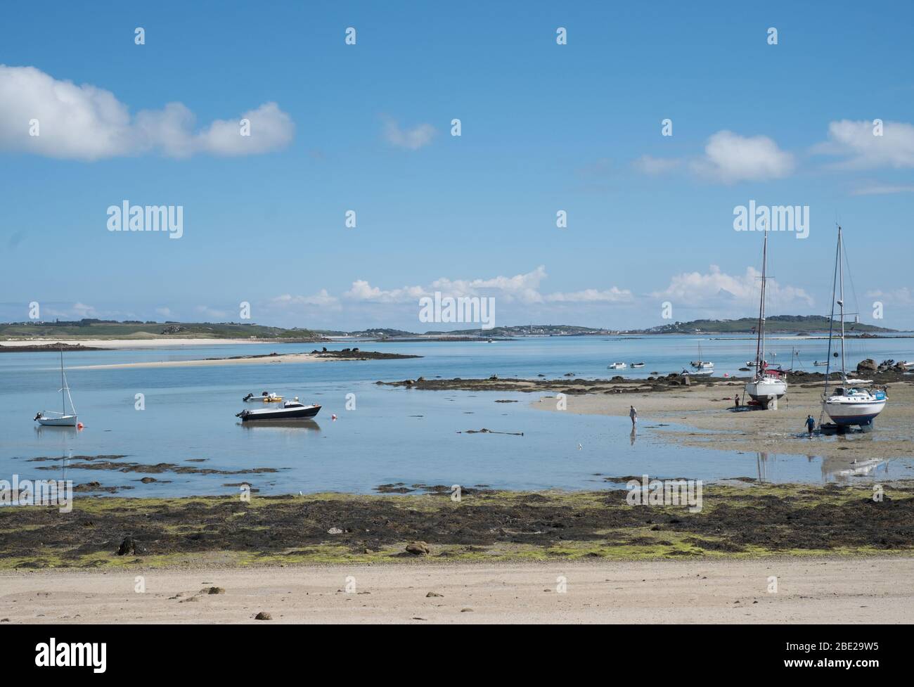 Spiaggia al largo di Bryher, Isole di Scilly Foto Stock