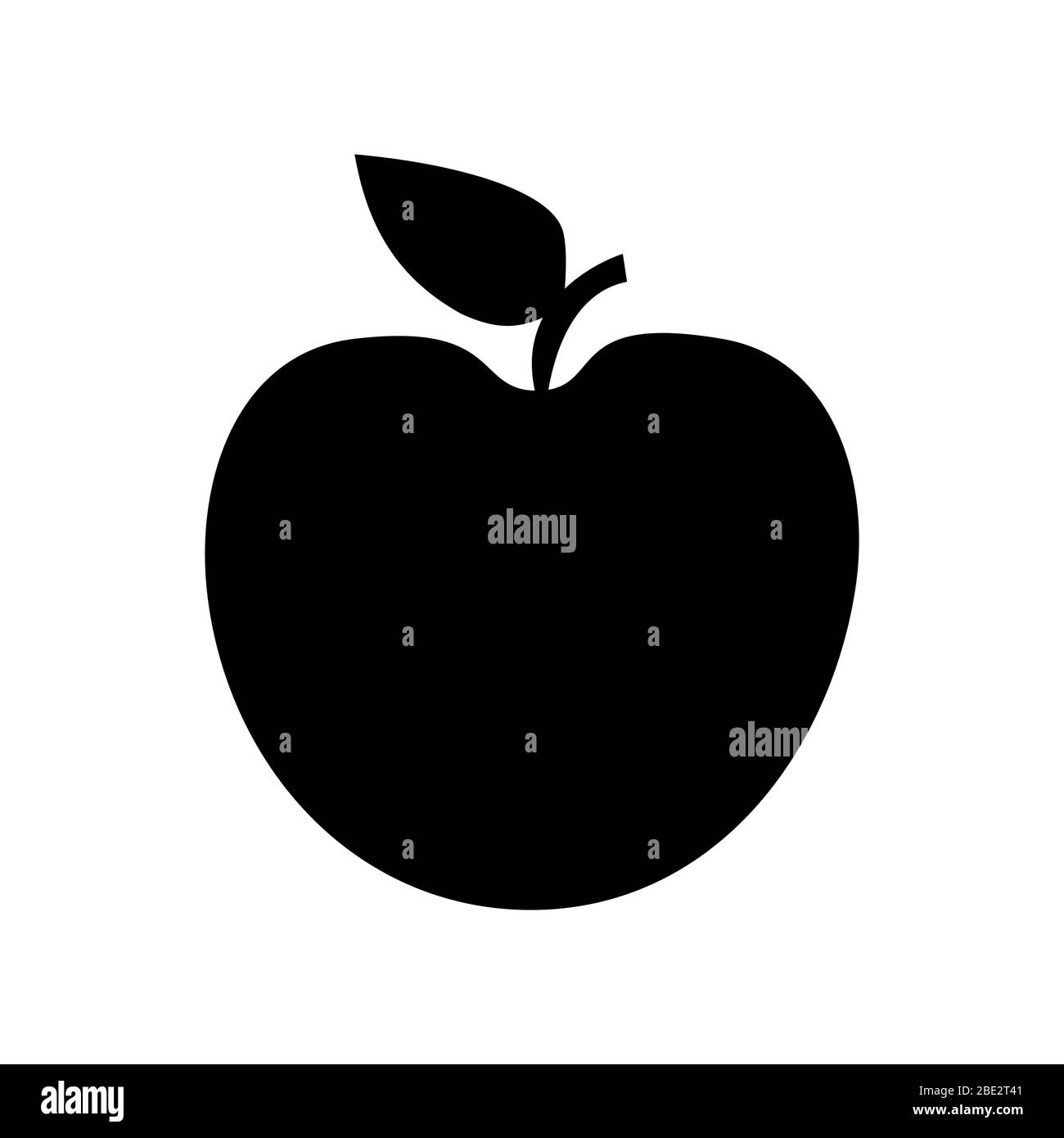 Silhouette di Apple, illustrazione vettoriale in bianco e nero, simbolo per la dieta, la nutrizione e lo stile di vita sano Illustrazione Vettoriale