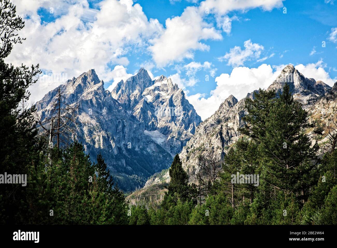 Le montagne del Parco Nazionale del Grand Teton del Wyoming. Foto Stock