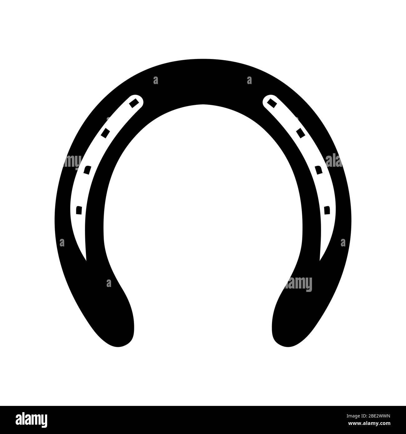 Cavallo scarpa, nero minimalista piatto vettore illustrazione icona, simbolo per la fattoria, fortuna, cavallo sport e fabbro Illustrazione Vettoriale