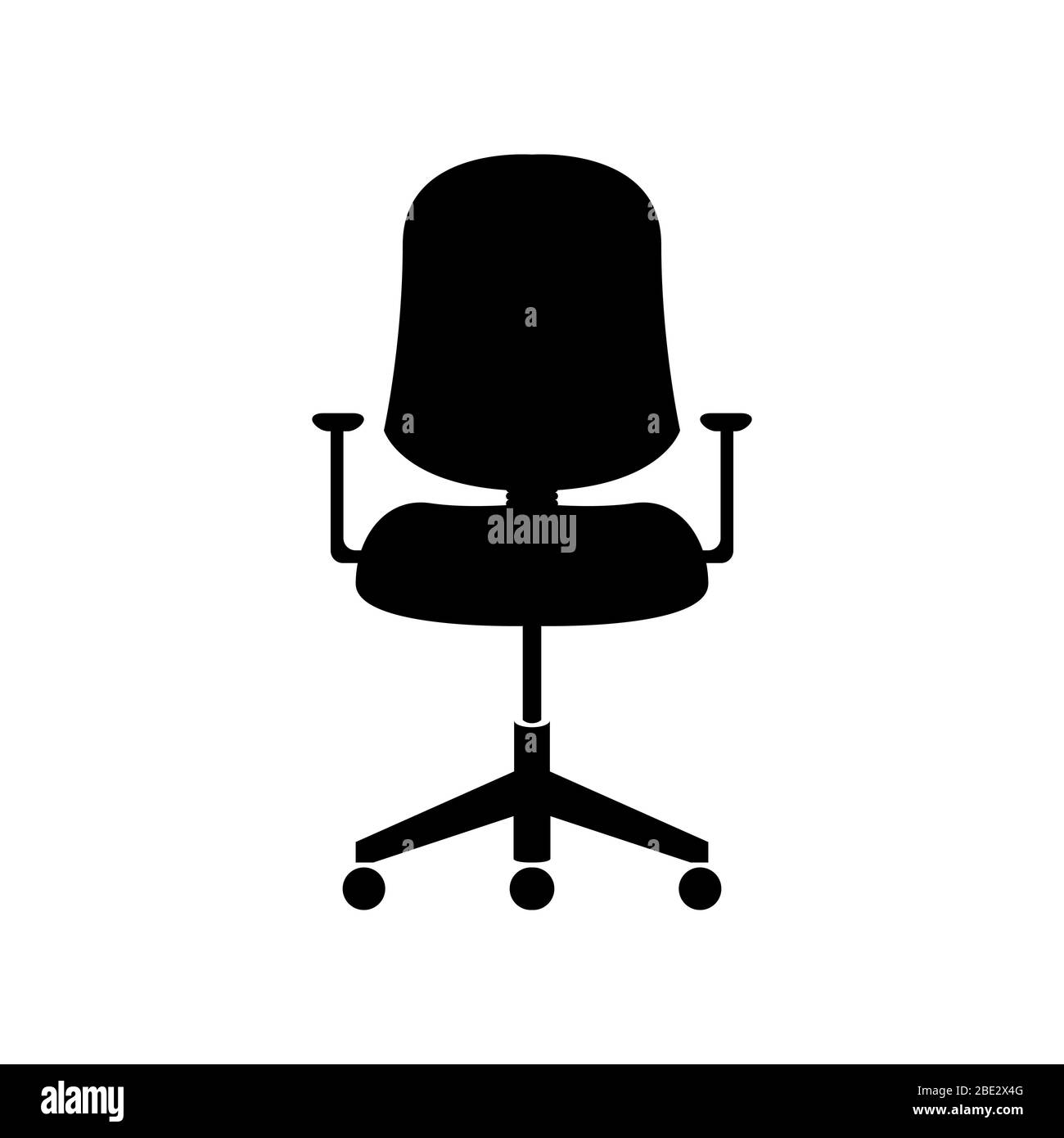 Silhouette sedia da ufficio, simbolo nero minimalista a forma di figura vettoriale per ufficio, affari e vacante Illustrazione Vettoriale